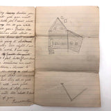 Letter from Ailing Grandmother, with House Drawing
