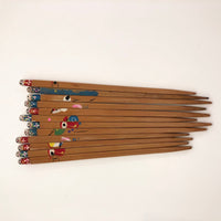 Japanese Vintage Wooden Kokeshi Doll Hand-Painted Children's Chopsticks