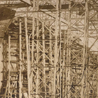Amazing Early 20th C.Ship Building Scaffolding Real Photo Postcard