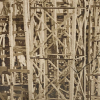 Amazing Early 20th C.Ship Building Scaffolding Real Photo Postcard