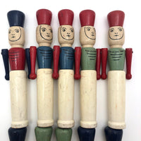 Terrific Complete Set of 10 Presumed French Soldier Skittles with Swinging Arms