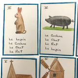 Handmade, Hand-drawn "Parlons-Francais" Playing Cards (Complete Deck, 60 Cards)