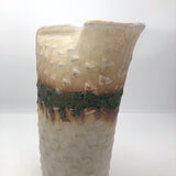 San Pacific San Francisco 1970s-80s Pastel Ceramic Vase With Corner Opening