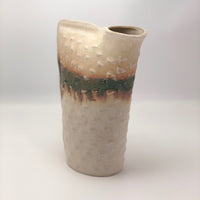 San Pacific San Francisco 1970s-80s Pastel Ceramic Vase With Corner Opening