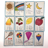 Handmade, Hand-drawn "Parlons-Francais" Playing Cards (Complete Deck, 60 Cards)