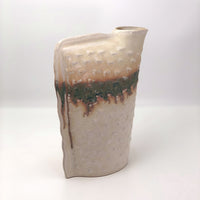 San Pacific San Francisco 1970s-80s Pastel Ceramic Vase With Corner Opening