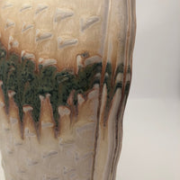 San Pacific San Francisco 1970s-80s Pastel Ceramic Vase With Corner Opening