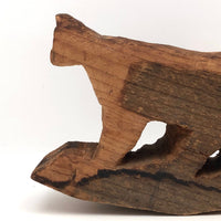 Very Rustic Wooden Rocking Cat