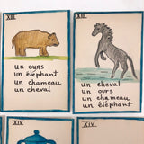 Handmade, Hand-drawn "Parlons-Francais" Playing Cards (Complete Deck, 60 Cards)