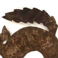 Old Folk Art Iron Cutout Cat with Lightening Bolt Tail