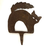 Old Folk Art Iron Cutout Cat with Lightening Bolt Tail