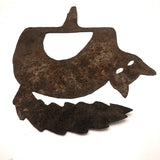 Old Folk Art Iron Cutout Cat with Lightening Bolt Tail