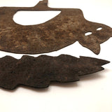 Old Folk Art Iron Cutout Cat with Lightening Bolt Tail