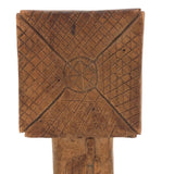 Unusual and Marvelous Antique Carved Butter Pat with Pointing Hand and Snake