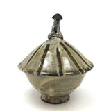 Japanese Inspired Studio Pottery Lidded Bowl with Dog Finial
