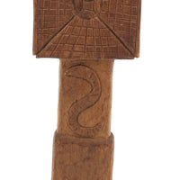 Unusual and Marvelous Antique Carved Butter Pat with Pointing Hand and Snake