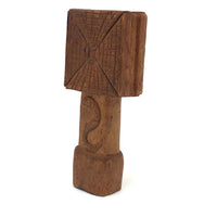 Unusual and Marvelous Antique Carved Butter Pat with Pointing Hand and Snake