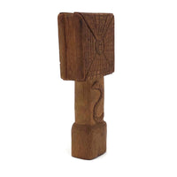 Unusual and Marvelous Antique Carved Butter Pat with Pointing Hand and Snake