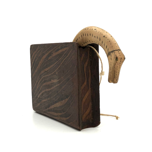Antique Folk Art Hand-carved Snake in a Box!