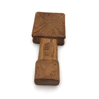 Unusual and Marvelous Antique Carved Butter Pat with Pointing Hand and Snake
