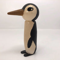Painted Handmade Wooden Penguin with Long Nose