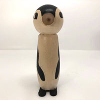 Painted Handmade Wooden Penguin with Long Nose