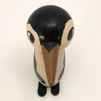 Painted Handmade Wooden Penguin with Long Nose