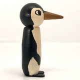 Painted Handmade Wooden Penguin with Long Nose