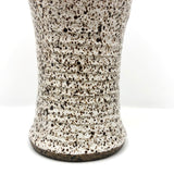 Double Opening White Speckled Studio Pottery Vase, Signed P. Wood