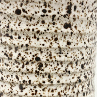 Double Opening White Speckled Studio Pottery Vase, Signed P. Wood