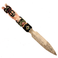 Carved Bone Northwest Coast Native Totem Pole Letter Opener