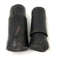 Antique Handmade Leather Dice Cups with Bone Die and Hand-Carved Chips