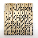 Wonderfully Wonky Double Six Set of Handmade Bone Dominoes + Many Extras