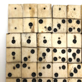 Wonderfully Wonky Double Six Set of Handmade Bone Dominoes + Many Extras