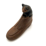 Carved Shoe with Bear Cub Inside!