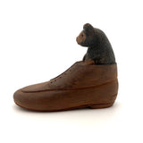 Carved Shoe with Bear Cub Inside!