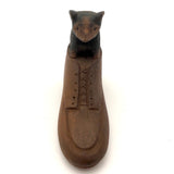 Carved Shoe with Bear Cub Inside!