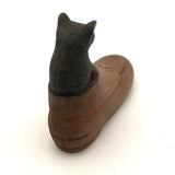 Carved Shoe with Bear Cub Inside!