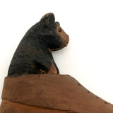Carved Shoe with Bear Cub Inside!