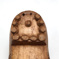 Carved Wooden Low Boot with Carved Laces
