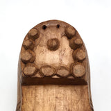 Carved Wooden Low Boot with Carved Laces