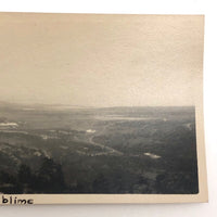 Old Black and White Snapshot "From Point Sublime"