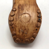 Carved Wooden Low Boot with Carved Laces