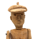 Sweet Old Whittled, Jointed Man with Newsboy Cap