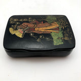 Japanese Lacquer Snuff Box with Woman in Kimono