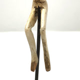 Curious Little Folk Art Carved Figure on Antique Receipt Post