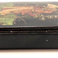 Japanese Lacquer Snuff Box with Woman in Kimono