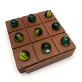Wooden Travel Tic Tac Toe Game with Marbles Inside