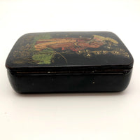 Japanese Lacquer Snuff Box with Woman in Kimono