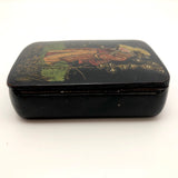 Japanese Lacquer Snuff Box with Woman in Kimono
